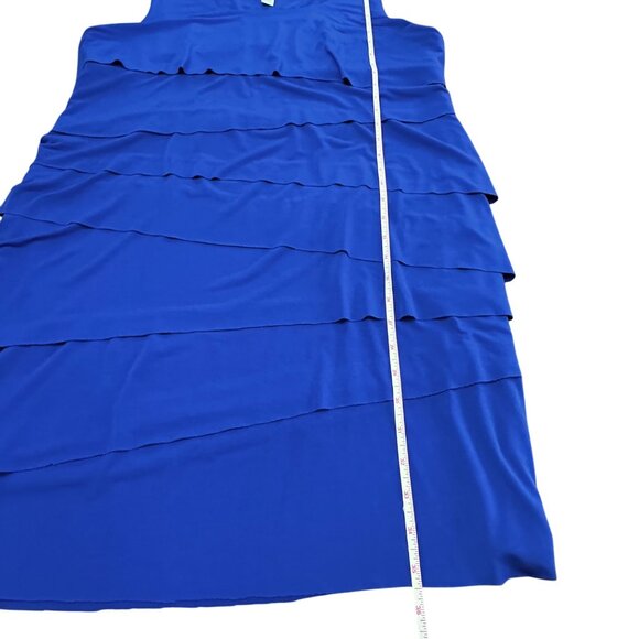 Chico's Dress Size 2 L Blue Layered Sleeveless Dress Flappers Style Royal Blue - Picture 10 of 16